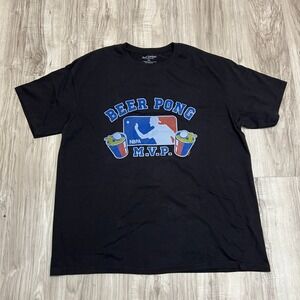 Foot Locker Beer Pong MVP Graphic T Shirt Black Mens 3XL Parody Novelty Tee